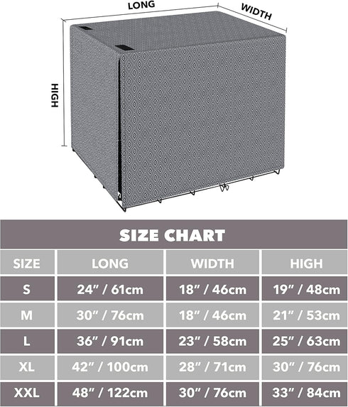 PetPrime Dog Crate Cover Indoor Durable Windproof Pet Kennel Cover Fit for 24 30 36 42 49 Inches Wire Dog Crate for Small Medium and Large Dog-Cov...