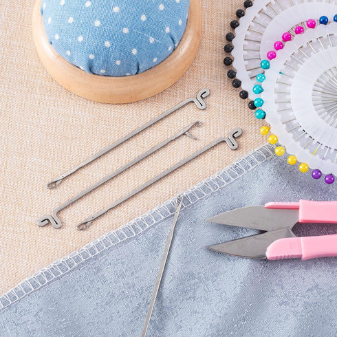 PAGOW 10 Pcs Latch Hook, Serging Crochet Hook Sewing Needles, Metal Snag Repair Tool for DIY Knitting Weaving Revamping Darning Threading Jewelry ...