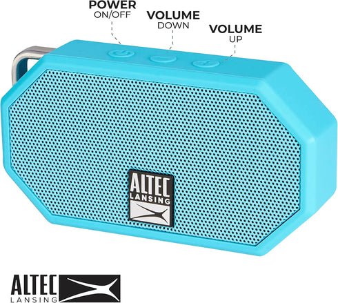 Altec Lansing Mini H2O - Waterproof Bluetooth Speaker, IP67 Certified & Floats in Water, Compact & Portable Speaker for Hiking, Camping, Pool, and...