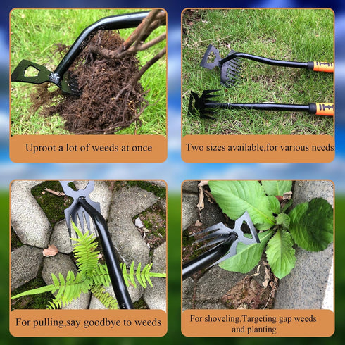 Weed Puller Tool, Artifact Garden Tools, 2024 Upgraded Uprooting Weeding Tool with Gloves, Manganese Steel Weed Remover Tool for Garden, Farm Weed...