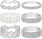 EIELO 6 Pcs Rhinestone Stretch Bracelet for Women Sparkly Clear Crystal Wedding Bridal Bridesmaid Stretch Bracelet Jewelry Stackable Elastic Pearl...
