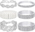 EIELO 6 Pcs Rhinestone Stretch Bracelet for Women Sparkly Clear Crystal Wedding Bridal Bridesmaid Stretch Bracelet Jewelry Stackable Elastic Pearl...