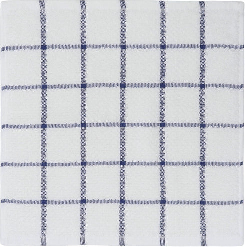 Cotton Grid Dish Cloths, Terry Cleaning Rags, 12 x 12 Inches, Light and Soft, Quick Drying Dish Rags, 8pc/Set (Blue Multi)...