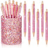 Bling Sequin Pen Holder with 6 Pcs Sequin Click Pens Cute Sequin Glitter Retractable Ballpoint Pens, Pencil Cups for Desk Organizer Makeup Brush H...
