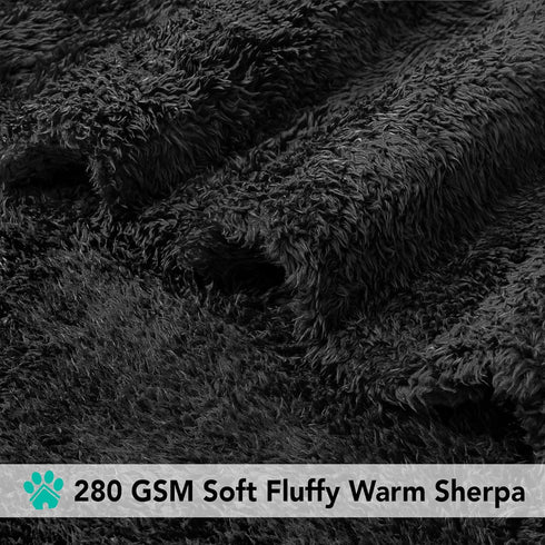 PetAmi Dog Blanket for Small Dogs Black, Fluffy Soft Puppy Blanket, Sherpa Fleece Cat Blanket for Kitten Doggie, Calming Pet Blanket Throw for Cou...