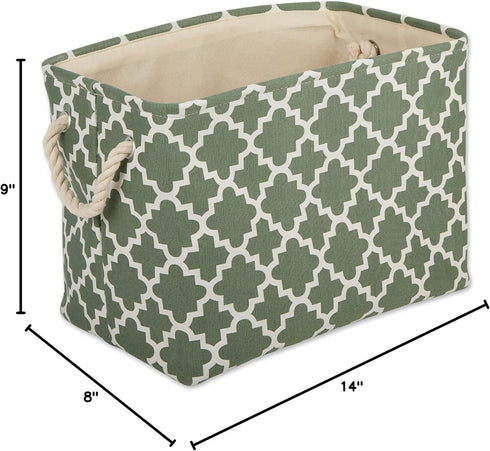 DII Polyester Container with Handles, Lattice Storage Bin, Small, Artichoke...