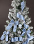 Dusty Blue Velvet Ribbon Wired 2.5" x 10 Yards Blue Christmas Wired Ribbon with Silver Metallic Back Silver Blue Wired Ribbon for Wreaths, Tree To...