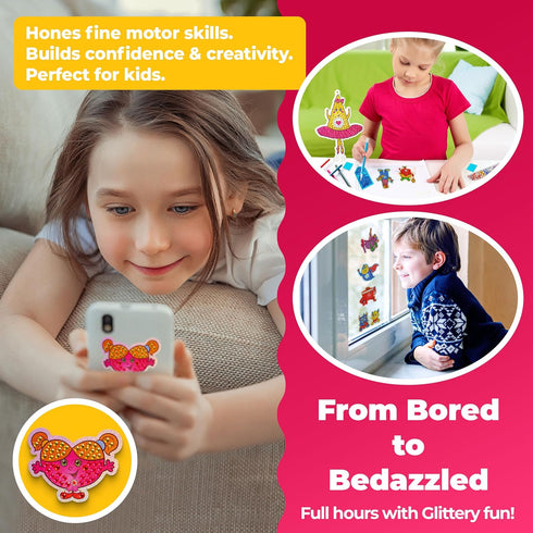Halmolife Big Gem Diamond Painting Kits -Stickers, keychain & Suncatcher DIY Kit - Diamond Art for kids - Arts and Crafts for Girls and Boys Ages ...