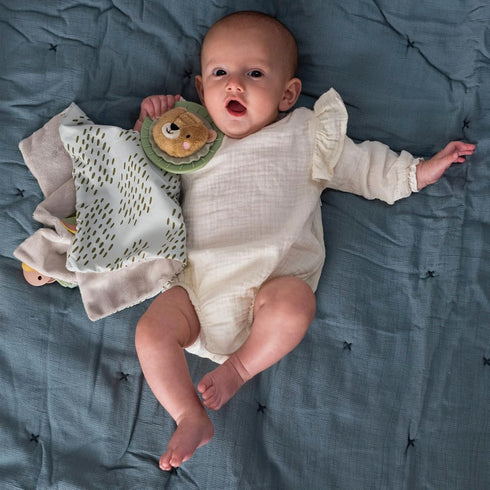 Taf Toys Soft Security Blanket with Pacifier Holder & Mane Teether Baby Lovey Unisex Lovie Baby Gifts for Newborn Boys and Girls Snuggle Toy Baby ...
