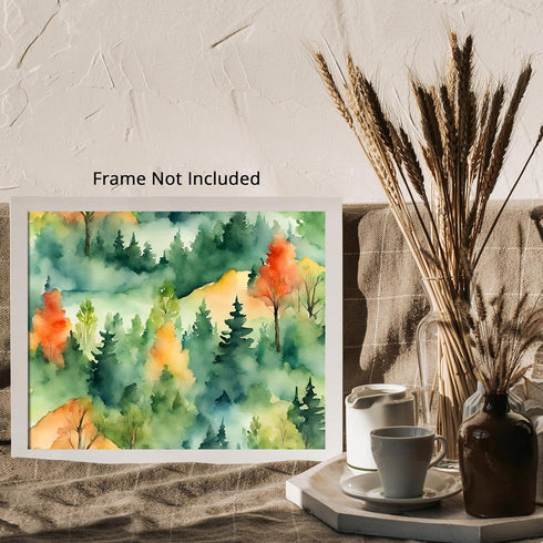 Posterizer 1 pcs- mountains and trees beautiful landscape nature 6-Landscape & Nature Art-Floral Botanical Art- Decor for Home & Office- unframed ...