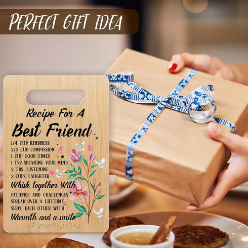 Friends Cutting Board, Kitchen Gifts for Women Friends, Bamboo Chopping Board Presents for Best Friend Bestie Sister Birthday Christmas, Recipe fo...