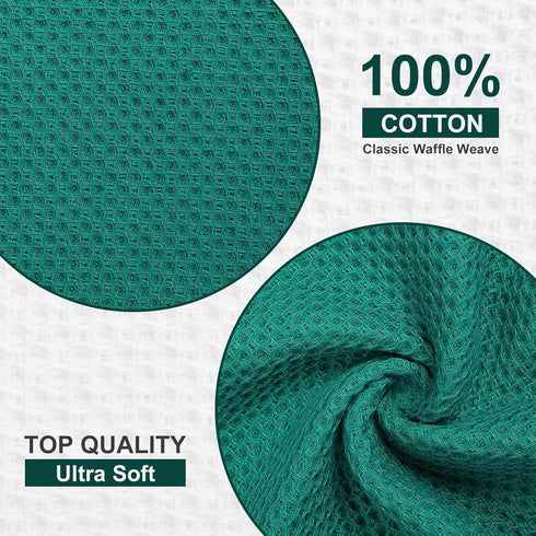 Kitinjoy 100% Cotton Kitchen Dish Cloths, 6 Pack Waffle Weave Ultra Soft Absorbent Dish Towels for Drying Dishes Quick Drying Kitchen Towels Dish ...