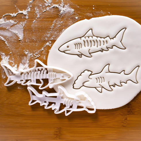 Set of 2 Shark Cookie Cutters (Designs: Hammerhead & Tiger), 2 Pieces - Bakerlogy...