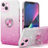 for iPhone 13 Case,Slim Glitter Sparkly Case with 360°Ring Holder Kickstand Magnetic Car Mount Shock-Absorbent Protective Sturdy Cover for iPhone ...
