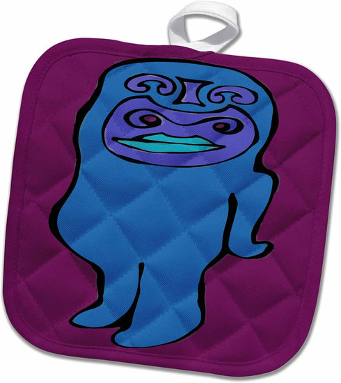 3D Rose Blue Sasquatch Pot Holder, 8 x 8...