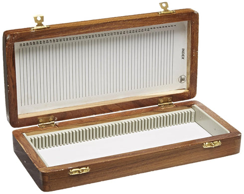 United Scientific WSB050 Wooden Slide Storage Box, Holds 50 Slides...