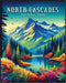 Posterizer 1 pcs-travel poster-North Cascades-National park-Adventure Wall Art Gift for Men Women Entrepreneur Teens Decor for Home & Office- un...