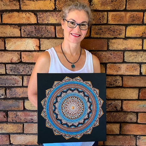 Mandala Stencil - 4 piece set including Super Flexible template - by Happy Dotting Company - stencils for mandala art and dot painting on mugs, bo...