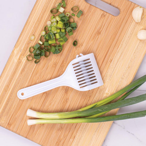HIC’s Gourmet Rolling Fresh Herb and Multipurpose Kitchen Mincer, with 9-Stainless Steel Blades, White...