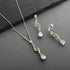 Mariell Gold Cubic Zirconia Prom Jewelry Set, Necklace & Earrings Set for Weddings, Brides, Bridesmaids...