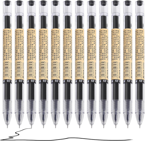 RIANCY Gel Ink Pen Japanese Style Liquid Ink Rollerball Pens Inking Pens Quick Drying 0.35mm Ultra Fine Point Ballpoint Maker Pen Premium for Offi...