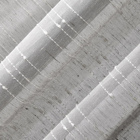 Clean Window Textured Slub Stripe Anti-Dust Allergy/Pet Friendly Sheer Curtain Panel, Gray, 52" W x 63" L (1 Panel)...
