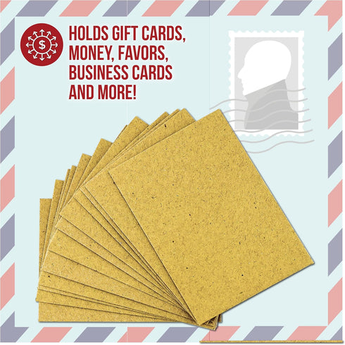 Iconikal Kraft Mini Special Occasion Envelopes, 4 x 2.75 inches, 100-Count...