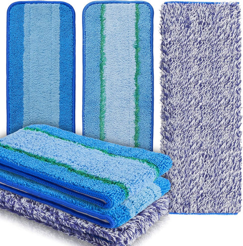 6 Pack Microfiber Cleaning Pad for Bona Hardwood Floor Cleaner Mop Replacement, 2 Deep Cleaning Pad + 2 Microfiber Cleaning Pad + 2 Dusting Pad fo...