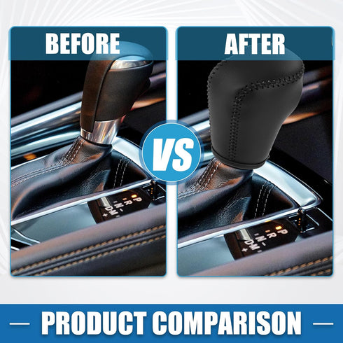 Car Gear Shifting Knob Cover Automatic Transmission Lever Trim for Mazda CX-5 2017-2022 Faux Leather Black...