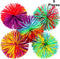 5 Pieces Monkey Stringy Balls Sensory Fidget Stringy Balls Soft Rainbow Pom Bouncy Stress Balls with Storage Bag, Multicolor (2.75 Inch 5 Pieces)...