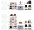 Simple Trending 4-Tier Stackable Shoe Rack, Expandable & Adjustable Shoe Organizer Storage Shelf, Wire Grid, White...