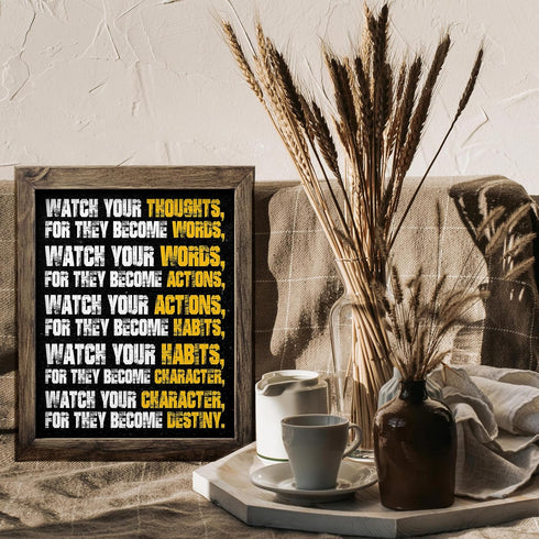 Posterizer 1 pcs-your actions become your habits-powerful quote-Workplace & Office Art-Motivational & Inspirational Art-decor for office wall- UNF...