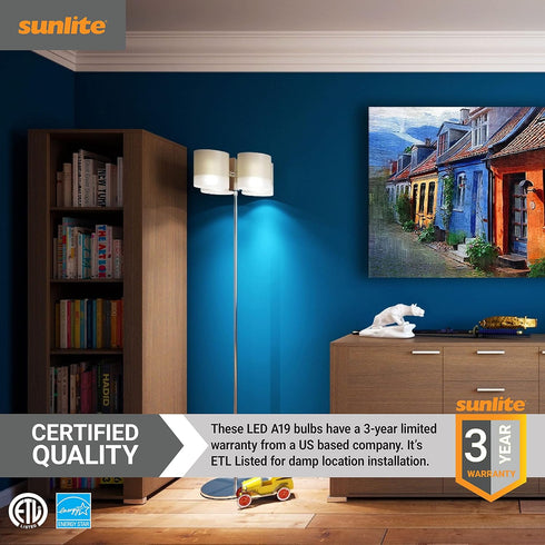 Sunlite LED A Type Household 12W (75W Equivalent) Light Bulb Medium (E26) Base, Daylight...