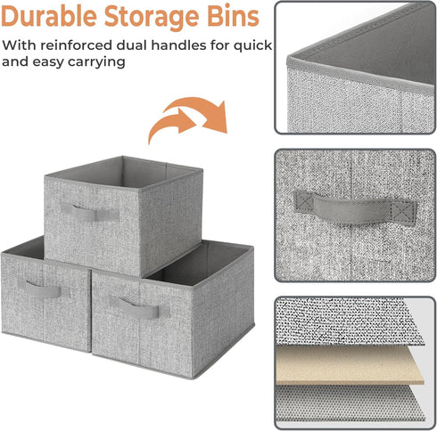GRANNY SAYS Storage Baskets for Shelves, Fabric Storage Bins with Handles, Collapsible Storage Boxes, Closet Storage Bins, Organizers and Storage,...