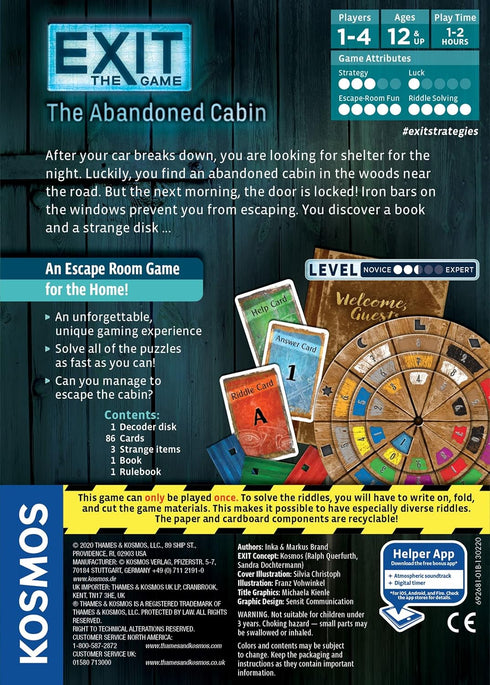 EXIT: The Return to The Abandoned Cabin | EXIT: The Game - A Kosmos Game | Family-Friendly, Card-Based at-Home Escape Room Experience | Collaborat...