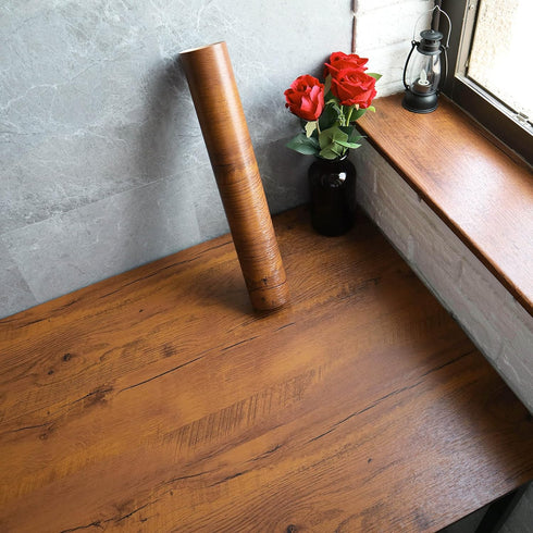 Contact Paper Peel and Stick Wood Wallpaper Wood Brown Wood Grain Contact Paper Cabinet Removable Wood Peel and Stick Wallpaper Waterproof Self Ad...