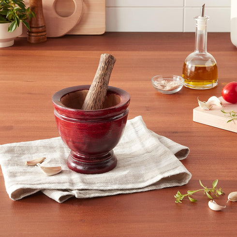 Thai Mortar Pestle Grinding Cookware Thai Food Menu Recipe Kitchen Tool Product of Thailand (5 inch)...