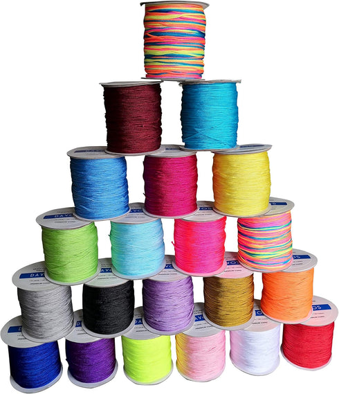 Black Nylon Braided Cord Extra Strong Multi-Use Thread 1.5mm x 175 Yards 160m Jewelry Making String Beading Shamballa Necklaces Bracelets Lift Sha...