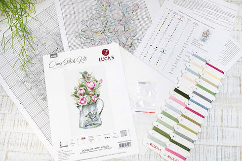 Cross Stitch Kit Luca-S - Bouquet with Roses, B7006...