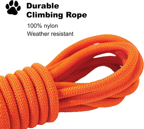 Downtown Pet Supply - Heavy-Duty Corded Dog Leash - Corded Climbing Rope Dog Leash - Recall & Obedience Dog Training Tools - Strong Dog Leash - 30...
