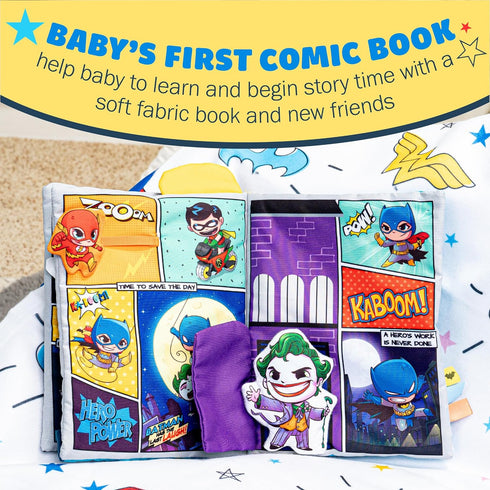 My First Comic Soft Book - Kids Preferred DC Comics The Batman Brave Little Heros Baby Crinkle Soft Sensory Book with Soft Fabric for Babies, 6.25...