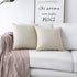 Home Brilliant Linen Pillow Covers 18x18 Set of 2 Burlap Decorative Beige Throw Pillows Cover for Couch Living Room, 18 x 18 inches, Light Linen...