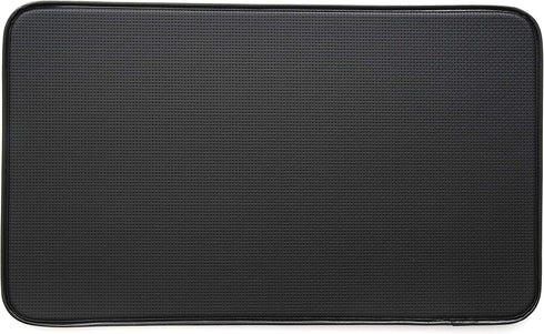 Anti-Fatigue Kitchen Faux Leather Non-Skid Cushioned Comfort Mat, 18" x 30", Diamond Black/Black...