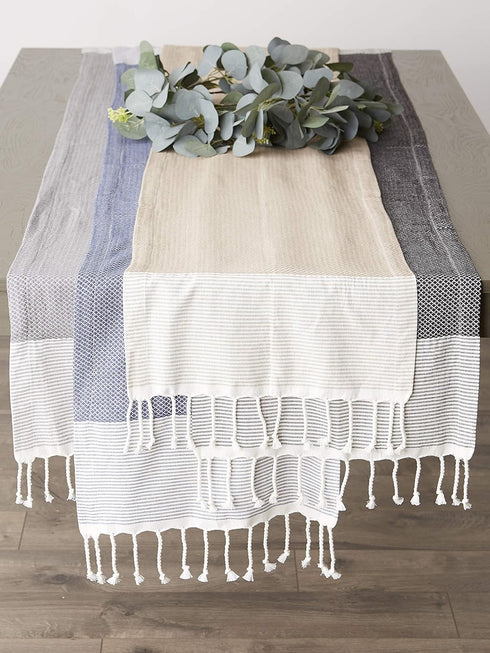 DII Bordered Dobby Woven Table Runner, 15 x 72, Black, 1 Piece...