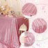 PartyDelight Sequin Tablecloth Fuchsia Pink Sparkly Table Cloth Overlay Square 50"x50"...