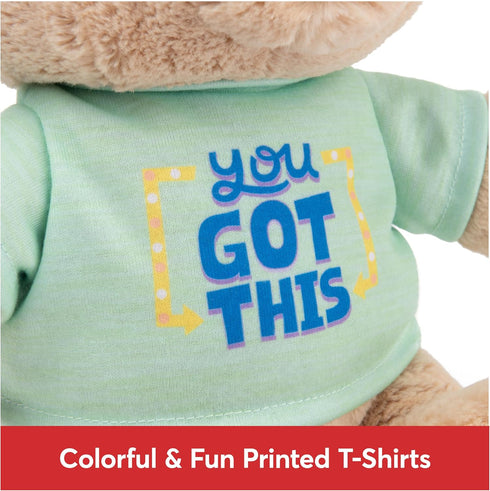 GUND “You Got This” Sustainable Message Bear with Green T-Shirt, Teddy Bear Made from 100% Recycled Materials for Ages 1 and Up, Tan, 12”...