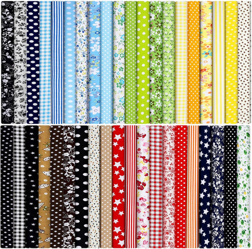 40 Pcs 10 x 10 Inches Cotton Fabric Bundle Squares Precut Fabric Squares Multi Color Floral Fat Squares Sheets for Kids DIY Craft Quilting Sewing ...