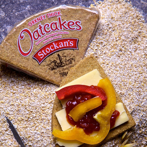 Stockan's Orkney Wholegrain Thick Oatcakes - Traditional Scottish Savoury Biscuits Imported from Scotland - 2 Packs (8 Oatcakes in Each Pack)...