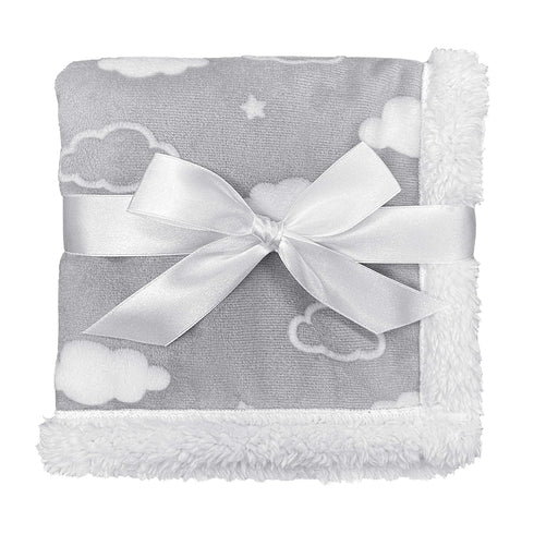 American Baby Company Heavenly Soft Chenille Sherpa Security Blanket, Gray, 14" X 14", Warm and Cozy for Boys and Girls...