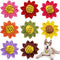 8PCS Dogs Collar Flowers Large Bows Charms Attachment Acessories Sliders Sunflower Pink Yellow Purple Orange Red for Large Medium Puppy Doggy Pet ...
